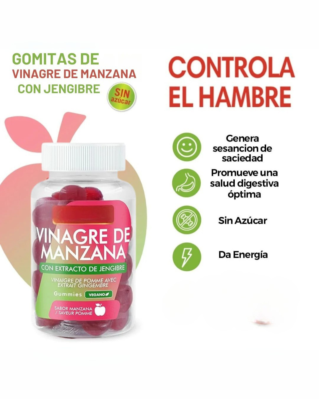 Gummies de Vinagre de Manzana – Apoyo Digestivo y Energía Natural