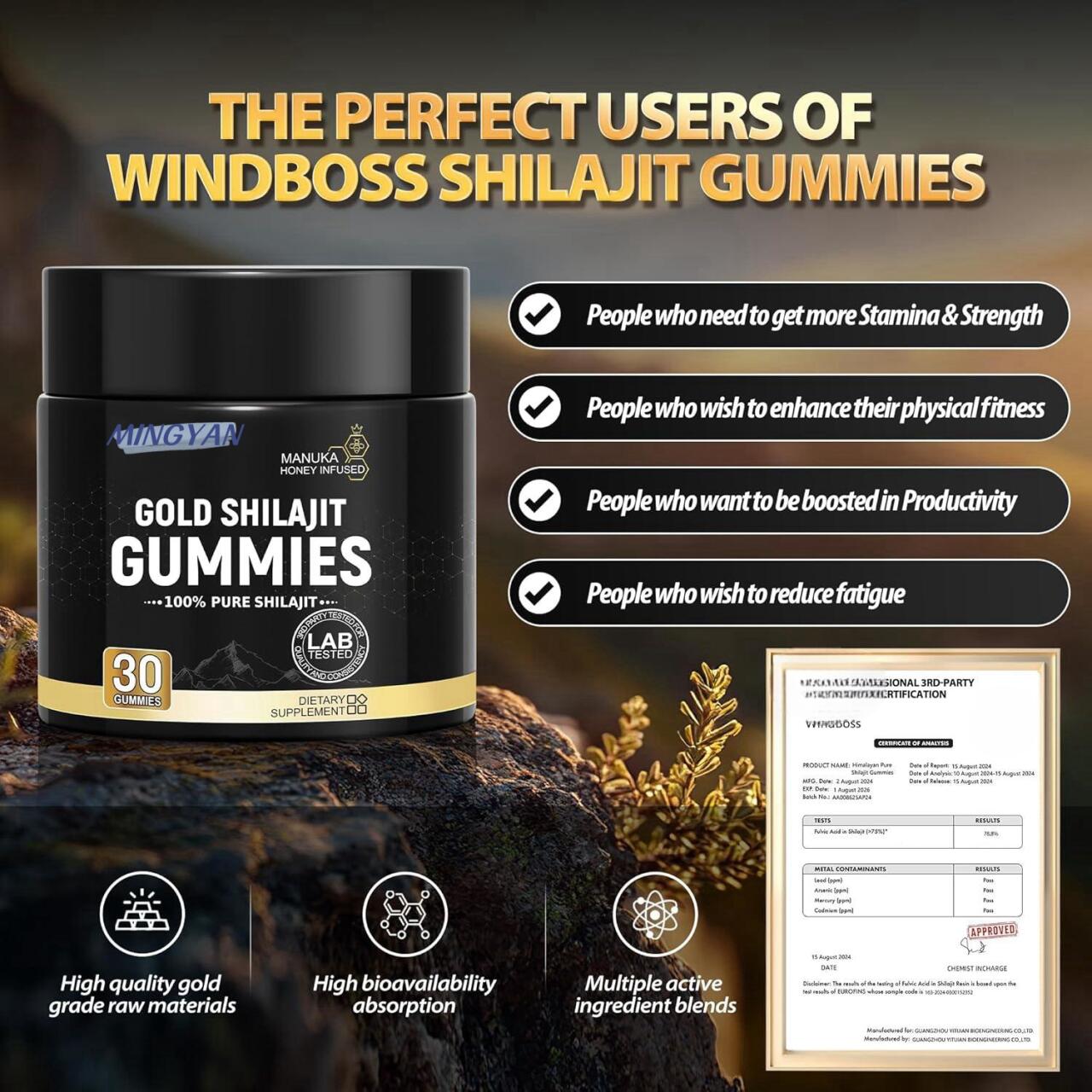 🍯 Gold Shilajit Gummies – Energía y Vitalidad Natural en Forma Deliciosa