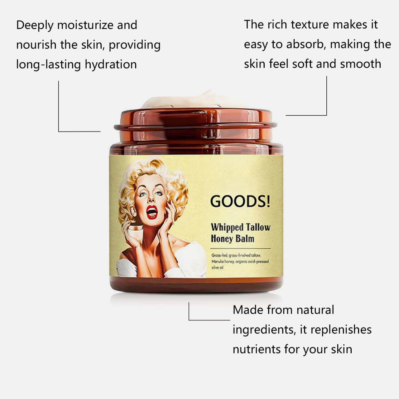 Crema de sebo de res (honey tallow balm)