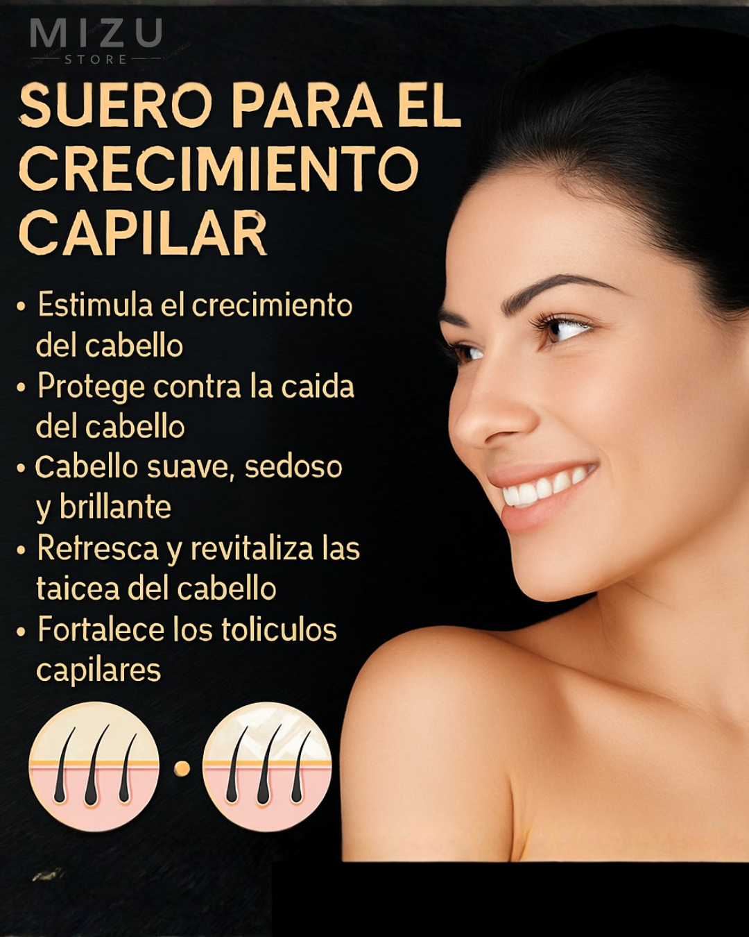 Spray Capilar con Biotina – Para  un cabello más fuerte y brillante