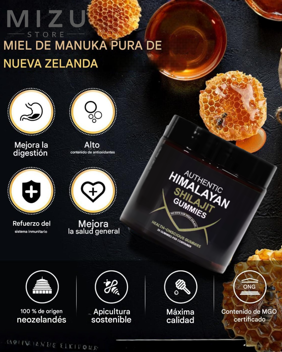 Himalayan Gold Shilajit Gummies – Energía Natural y Vitalidad en Cada Gominola