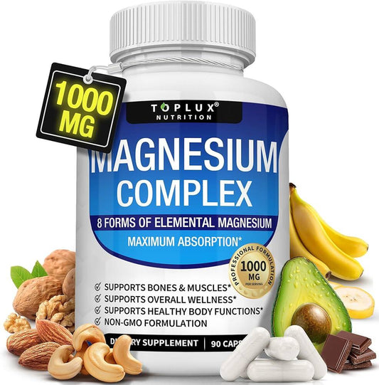 Magnesio 8x Complex 1000mg – Tu Fórmula para Dormir, Recargar y Rendir